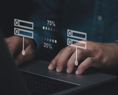 Person Migrating Data To The Cloud
