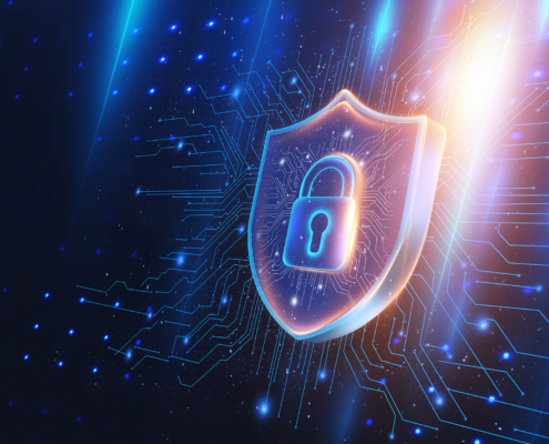 Network Security System Icon, Neon