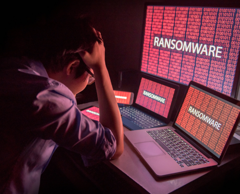 Worker Stressed At Laptop