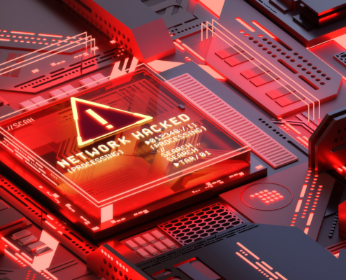 Hacking Into Hardware And Network Ransomware Cyber Security Concept